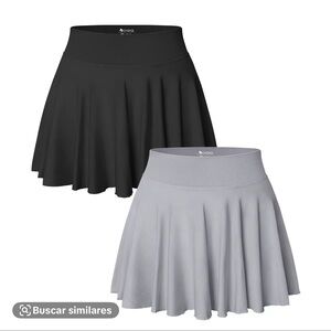 Women's Black and Gray Skirt Set